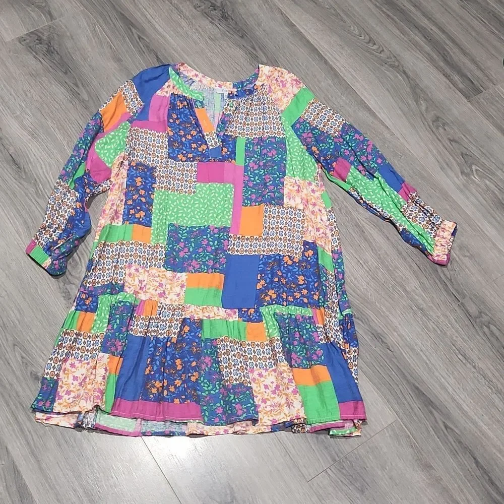 Fate Patchwork Ruffle All In Good Time Dress - Picture 3 of 6